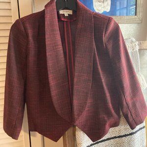 Red and Black Semi Cropped Blazer